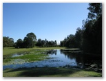 Lakeside Country Club - Arundel: Fairway view on Hole 2 - lots of water to clear before the green
