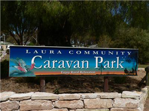 Laura Community Caravan Park - Laura: Welcome sign