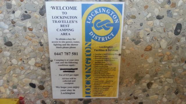 Lockington Travellers Stopover - Lockington: Camping fees are $15 a night