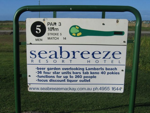 Mackay Golf Course - Mackay: Layout of Hole 5: Par 3, 189 metres