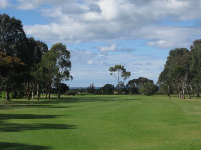 Maffra Golf Course Hole By Hole - Maffra: Approach to the green on Hole 4.