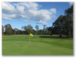 Maffra Golf Course Hole By Hole - Maffra: Green on Hole 3 looking back along the fairway.