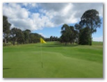 Maffra Golf Course Hole By Hole - Maffra: Green on Hole 4 looking back along the fairway.
