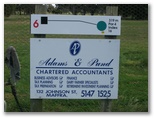 Maffra Golf Course Hole By Hole - Maffra: Hole 6 Par 4, 319 metres.  Sponsored by Adams and Pund Chartered Accountants of Maffra.