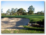 Easts Leisure and Golf Course - Maitland: Green on Hole 6 with large bunker