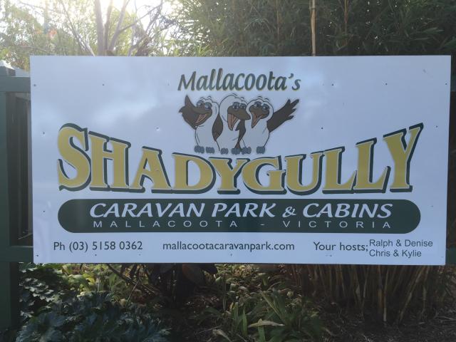 Mallacootas Shady Gully Caravan Park - Mallacoota: Welcome sign