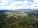 Mansfield Lakeside Ski Village - Mansfield: View from Harry Powers lookout. He was captured here in 1874. He could see the road that travelled along the King River and could rob anyone who he saw riding along it.