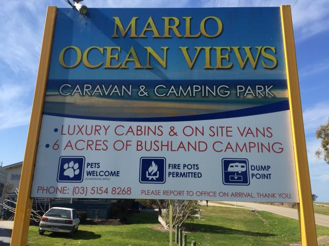 Marlo Ocean View Caravan & Camping Park - Marlo: Welcome sign.