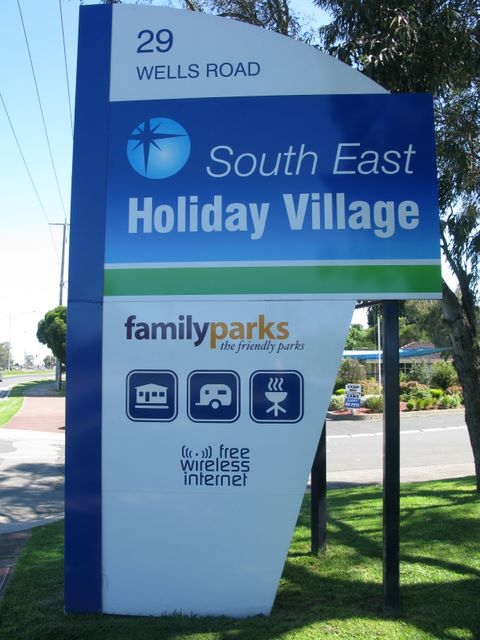 South East Holiday Village - Chelsea Heights: South East Holiday Village welcome sign.