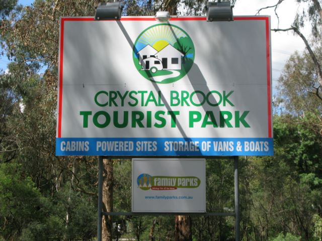 Crystal Brook Tourist Park - Doncaster East Melbourne: Crystal Brook Tourist Park welcome sign