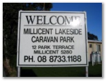 Millicent Lakeside Caravan Park - Millicent: Millicent Lakeside Caravan Park welcome sign
