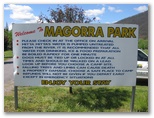 Magorra Caravan Park - Mitta Mitta: Welcome to Magorra Park welcome sign