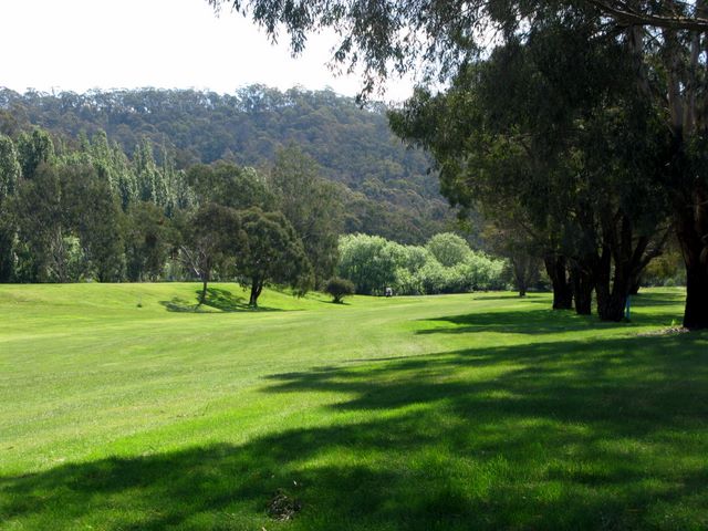 Mitta Mitta Golf Course Hole By Hole - Mitta Mitta: Approach to the green on Hole 5.