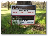 Mitta Mitta Golf Course Hole By Hole - Mitta Mitta: Hole 4 Par 3, 127 metres.  Sponsored by Dasigns of Albury Wodonga.