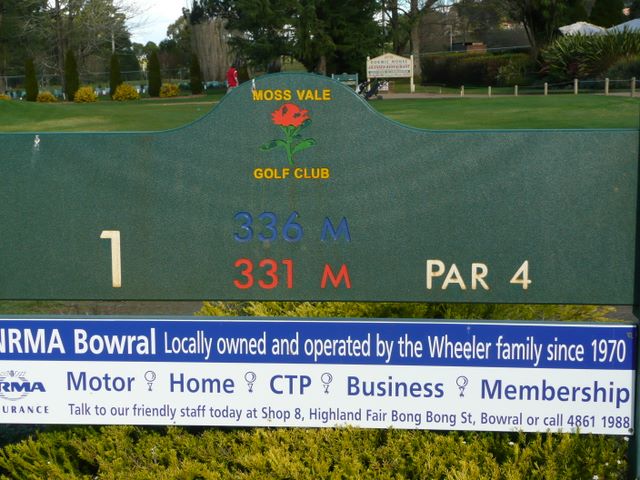 Moss Vale Golf Course - Moss Vale: Hole 1 - Par 4 336 metres