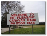 Mount Pleasant Caravan Park - Mount Pleasant: Mount Pleasant Caravan Park welcome sign