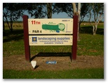 Mullumbimby Golf Course - Mullumbimby: Mullumbimby Golf Course Hole 11 Par 4, 274 metres.  Sponsored by Landscaping Supplies of Byron Bay.