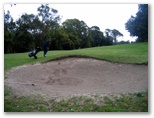 Muree Golf Club - Raymond Terrace: Large bunker in front of the green on Hole 6