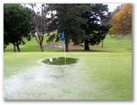 Muree Golf Club - Raymond Terrace: Very wet green on the 10th !!!  Allow for some drag when putting.