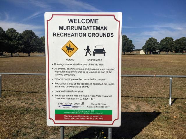 Murrumbateman Recreation Grounds - Murrumbateman: Conditions of entry and use of the grounds. Please make a booking before using the grounds.