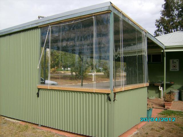 Murtoa Caravan Park - Murtoa: The  BBQ area with all weather blinds.
