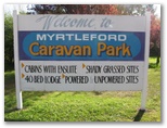 Myrtleford Caravan Park - Myrtleford: Myrtleford Caravan Park welcome sign