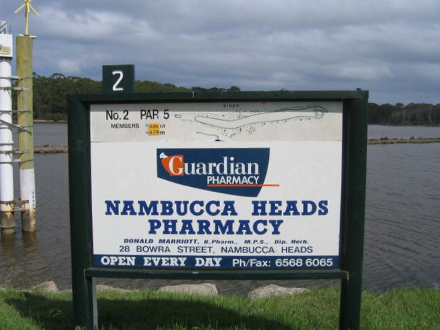 Nambucca Heads Island Golf Course - Nambucca Heads: Layout of Hole 2 - Par 2, 486 meters