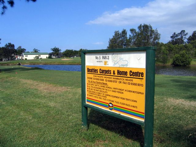 Nambucca Heads Island Golf Course - Nambucca Heads: Layout of Hole 5 - Par 3, 144 meters