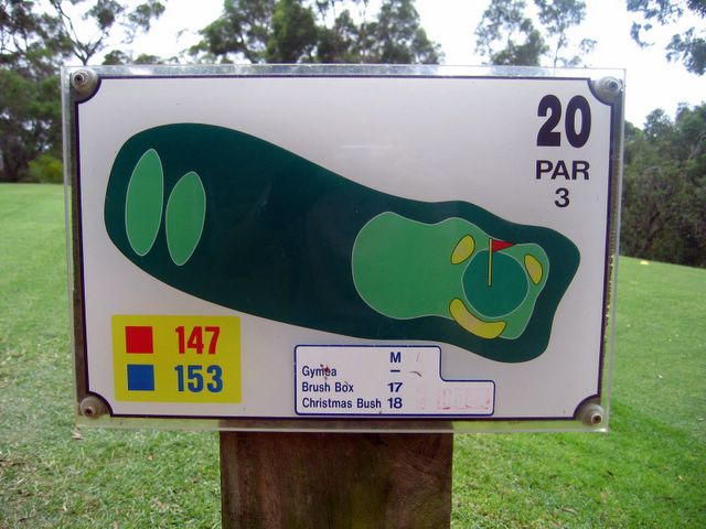 Nelson Bay Golf Course - Nelson Bay: Layout of Hole 20 - Par 3, 153 meters