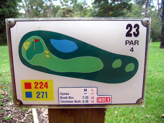 Nelson Bay Golf Course - Nelson Bay: Layout of Hole 23 - Par 4, 271 meters