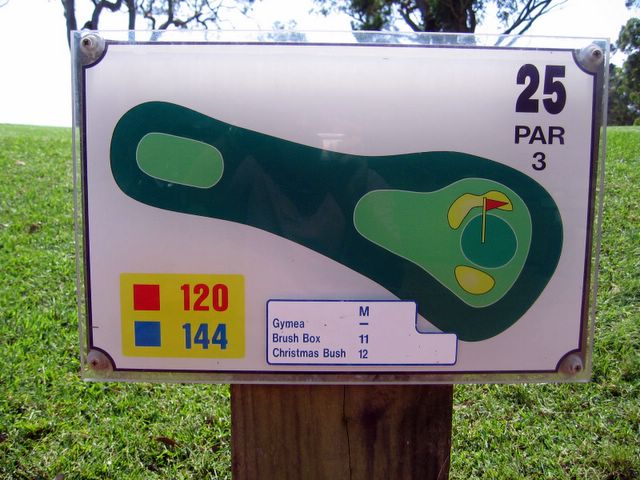 Nelson Bay Golf Course - Nelson Bay: Layout of Hole 25 - Par 3, 144 meters