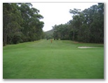Nelson Bay Golf Course - Nelson Bay: Green on Hole 22 looking back along fairway