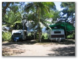Newell Beach Caravan Park - Newell Beach: Powered sites for caravans with Sugar Cane field backdrop