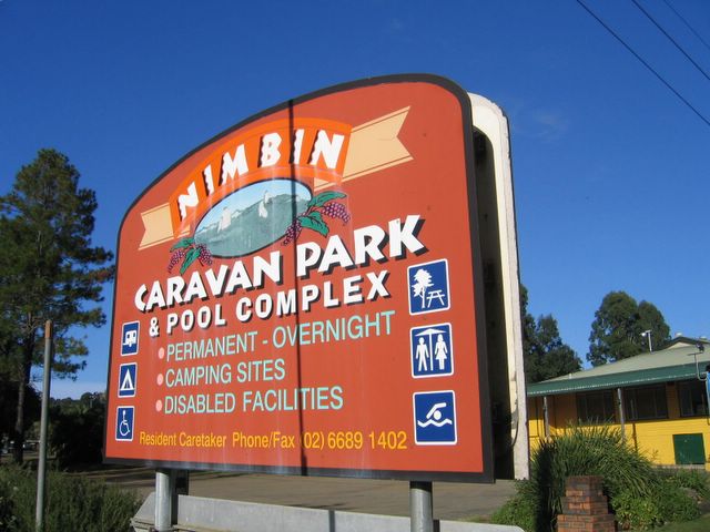 Nimbin Crystal Tourist Park - Nimbin: Nimbin Caravan Park welcome sign
