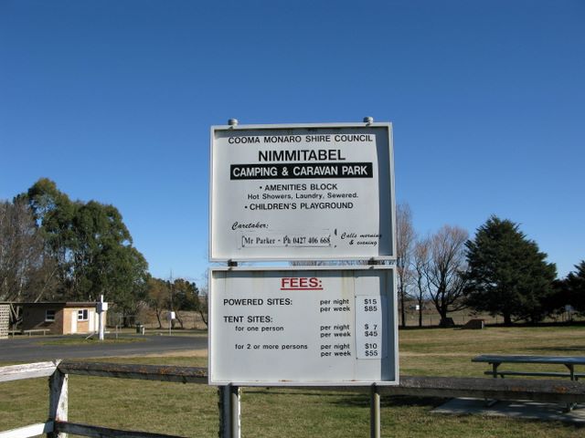 Nimmitabel Caravan Park - Nimmitabel: Nimmitabel Camping & Caravan Park welcome sign