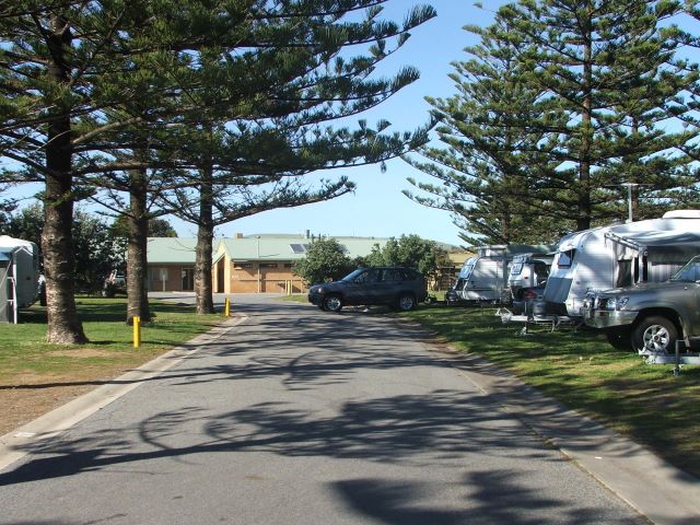 Jetty Caravan Park Normanville - Normanville: Powered sites for caravans.  Note good paved roads within the park.
