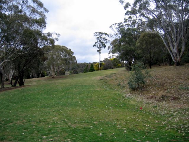 Oberon Golf Course - Oberon: Fairway view Hole 16 - notice the steep incline