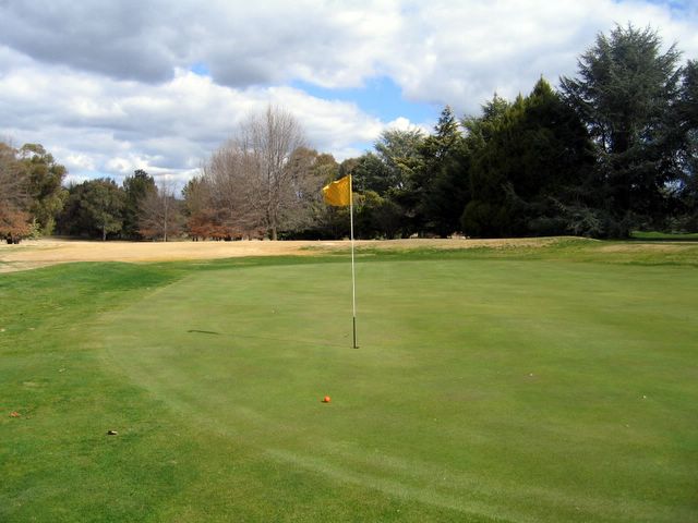 Duntryleague Golf Course - Orange: Green on Hole 2 looking back along fairway