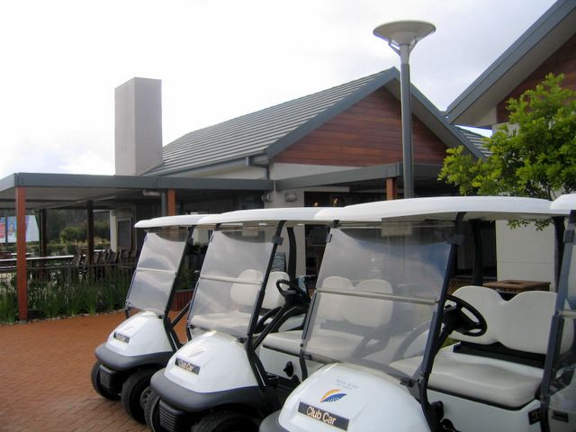 Pacific Dunes Golf Course - Medowie: Motorised carts near Pro Shop and Club House