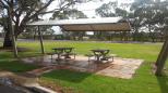 Padthaway Rest Area - Padthaway: Sheltered picnic table and seats