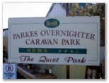 Parkes Overnighter Caravan Park - Parkes: Parkes Overnighter Caravan Park welcome sign