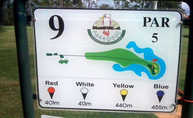 Parkwood International Golf Course - Parkwood, Gold Coast: Hole 9 Par 5, 455 meters