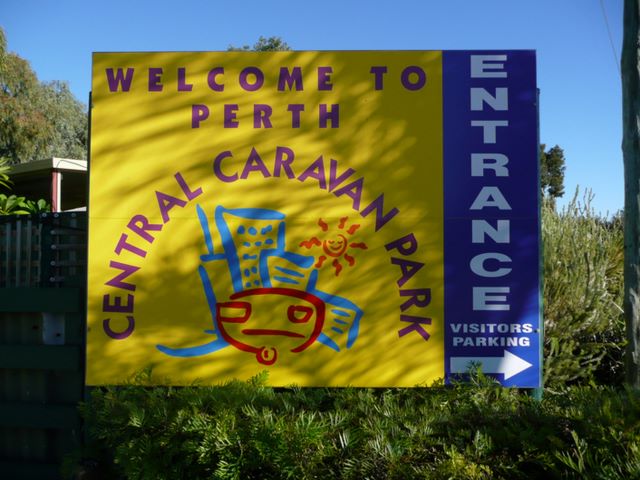 Perth Central Caravan Park - Ascot: Central Caravan Park welcome sign