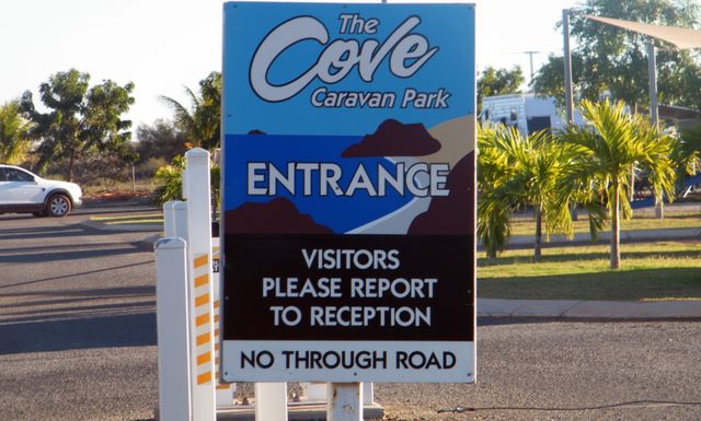 The Cove Caravan Park - Point Samson: The Cove Caravan Park welcome sign