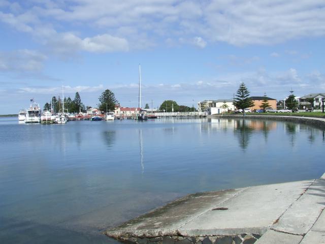 Port Albert Parking Area - Port Albert: Fishing trawlers some quite large.