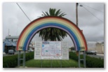 Rainbow Caravan Park  - Rainbow: Rainbow township welcome sign.