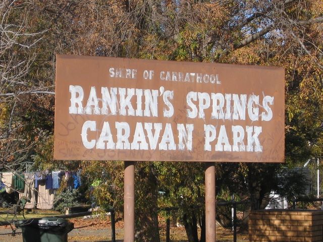 Rankins Springs Caravan Park - Rankins Springs: Rankins Springs Caravan Park welcome sign