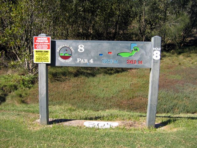 Redland Bay Golf Course - Redland Bay: Layout of Hole 8 - Par 4, 325 meters