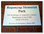 Rupanyup Memorial Park - Rupanyup: Rupanyup Memorial Park welcome sign