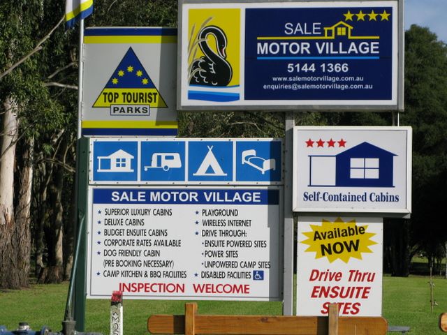 Sale Motor Village - Sale: Sale Motor Village welcome sign